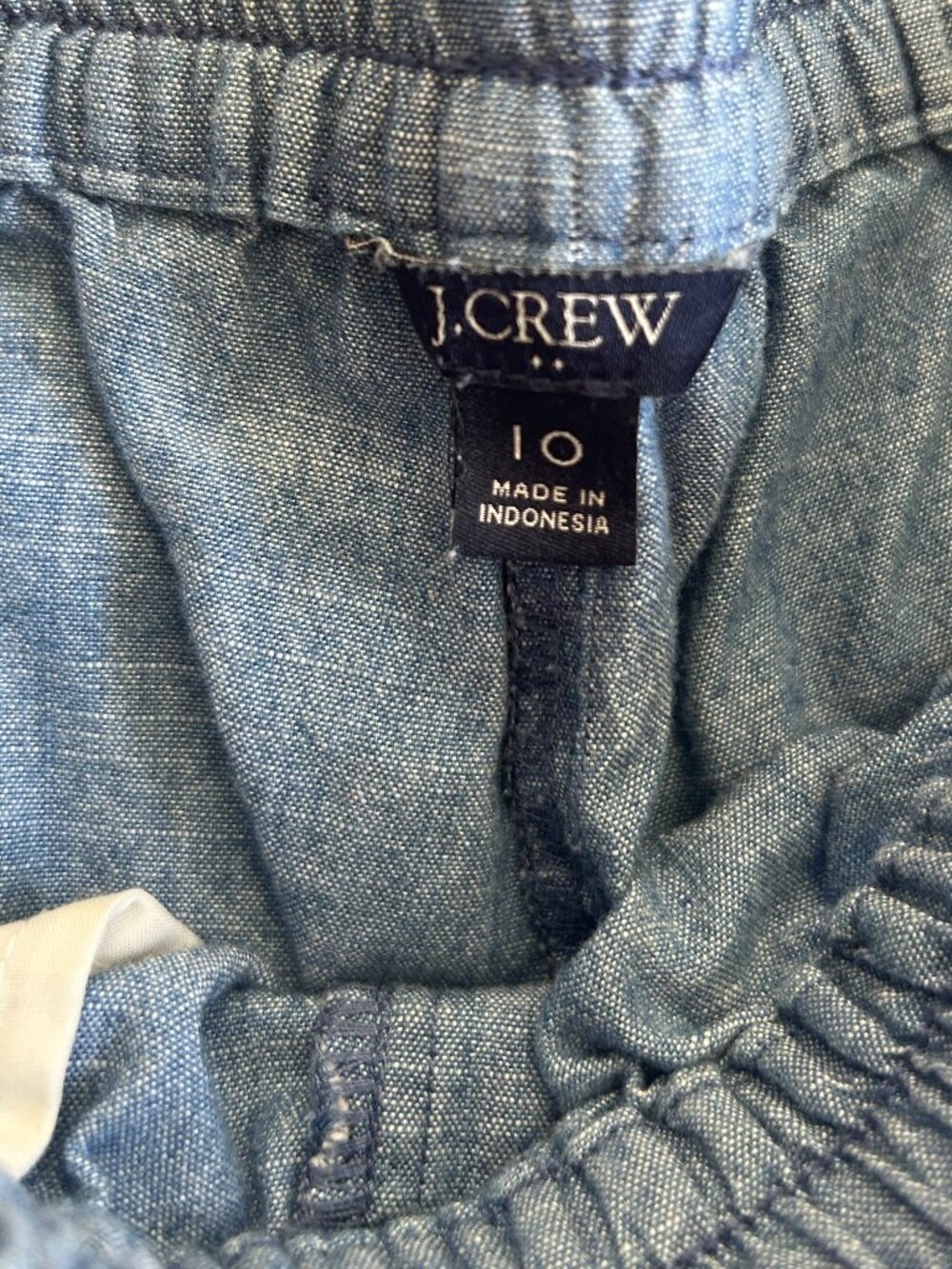 J Crew Pants Womens Size 10 Blue Chambray Jogger Elastic Waist Lightweight Pants - Picture 2 of 6
